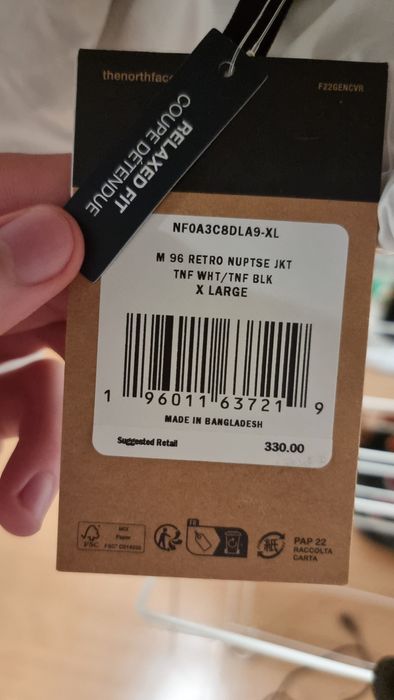 Geaca The North Face 1996 Retro Nuptse alb-negru (tnf white/tnf black)