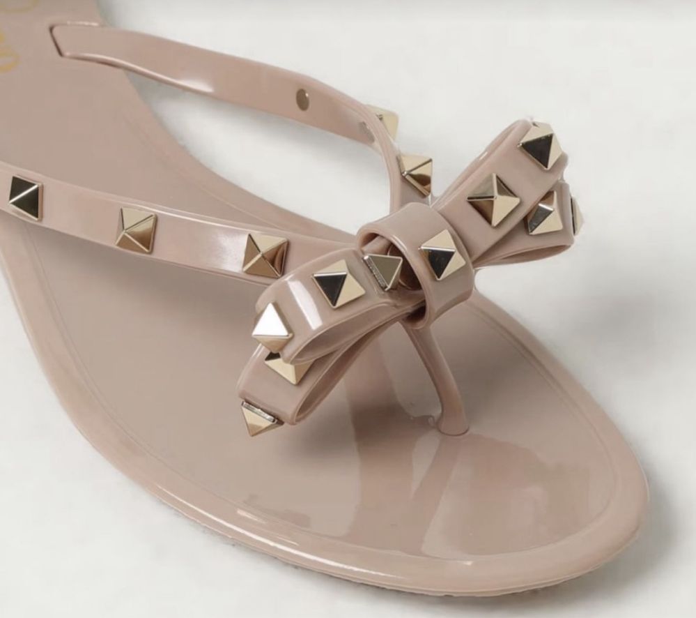 Чехли Valentino в бяло и бежово