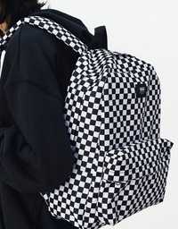 Шахматный рюкзак в клетку черно-белый Van's Ванс сумка портфель школа