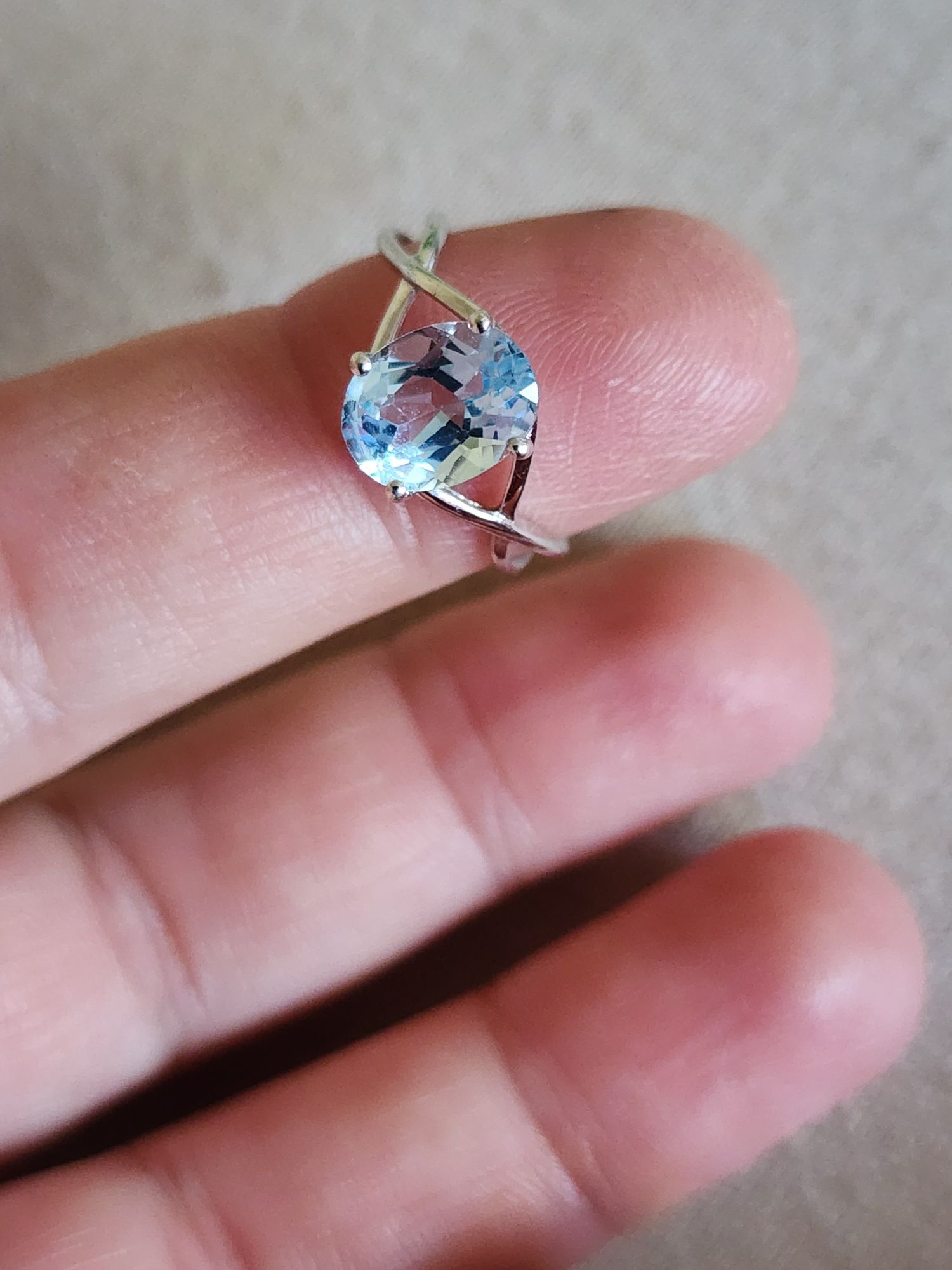 Inel aur 9k piatra naturala aquamarine