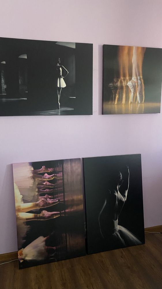 Set 4 tablouri mari canvas / pe panza  - balerina / balerine