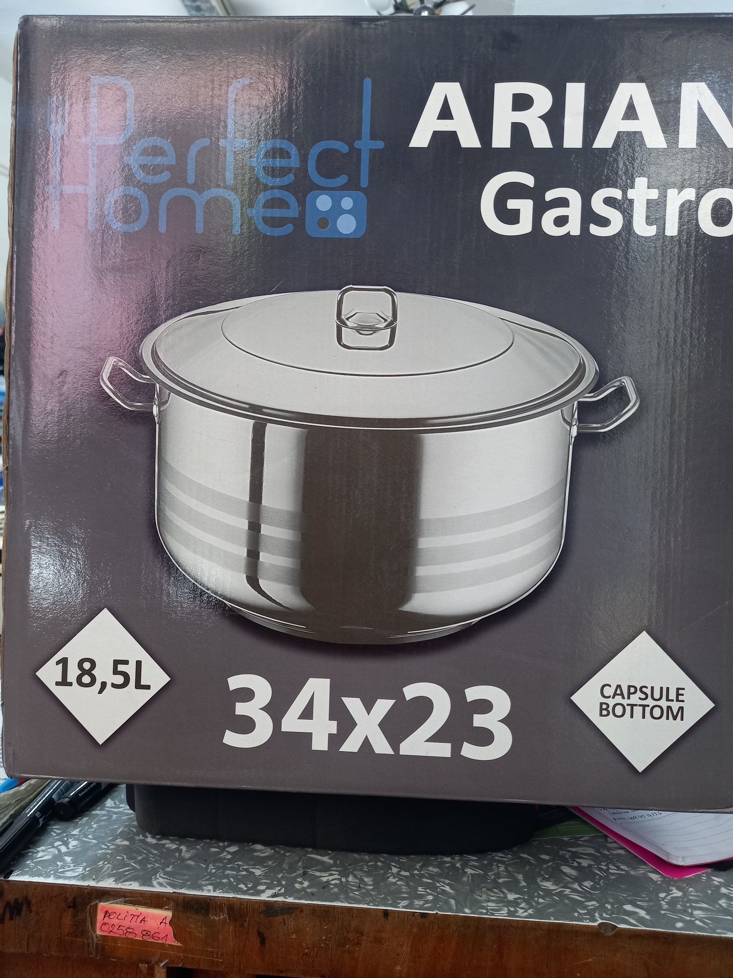 Cratiță inox 18,5 L 43 × 23 cm cu capac inox Arian Gastro