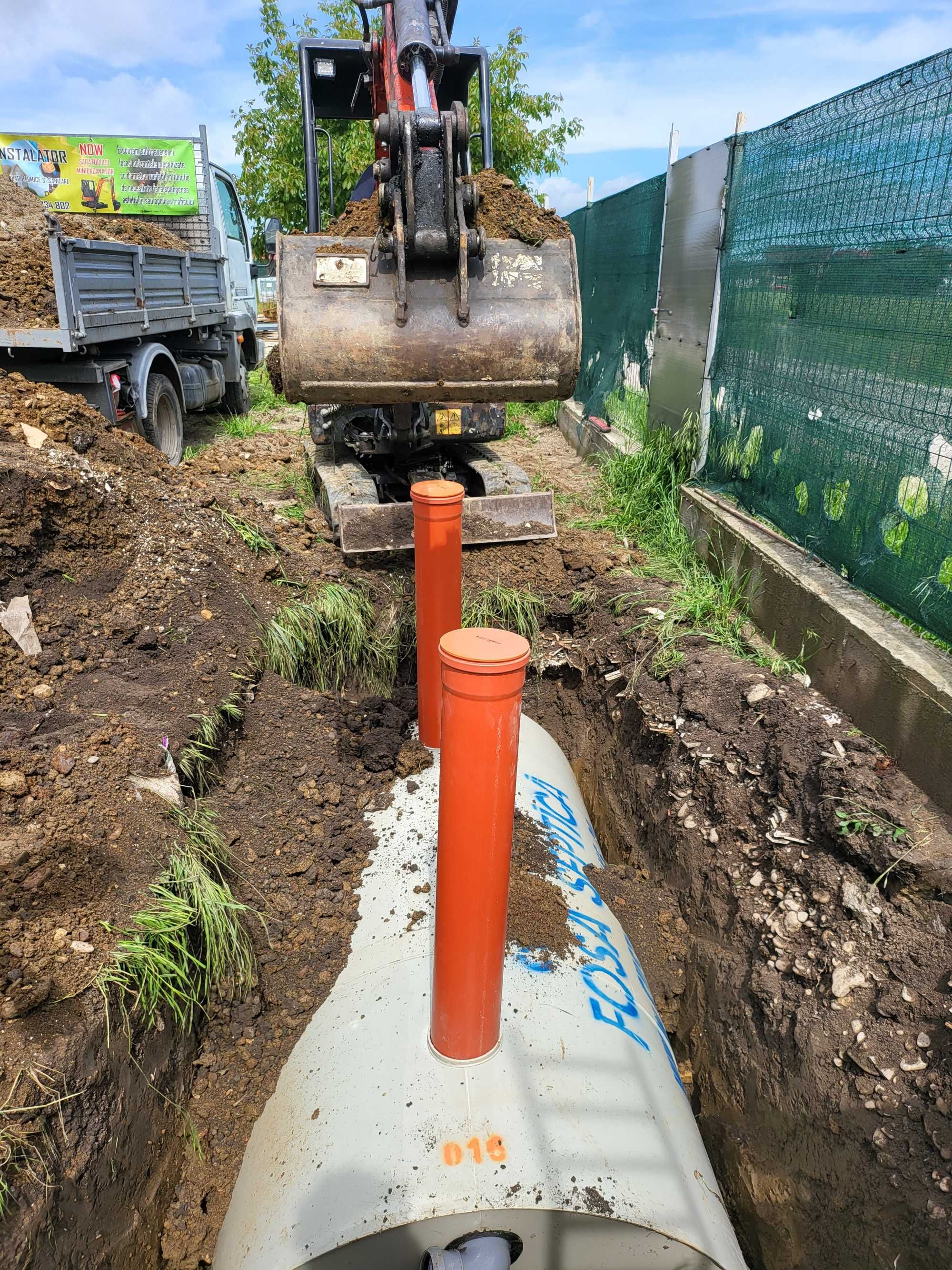 Montaj fose septice săpături și amenajări cu miniexcavator