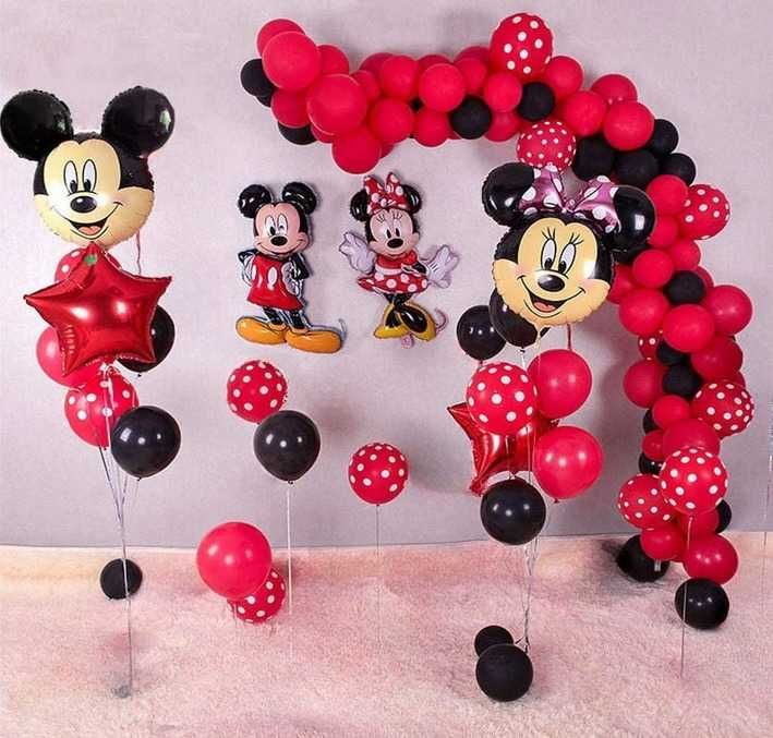 Set 75 Baloane Latex Folie Arcada Ghirlanda Mickey Minnie Mouse