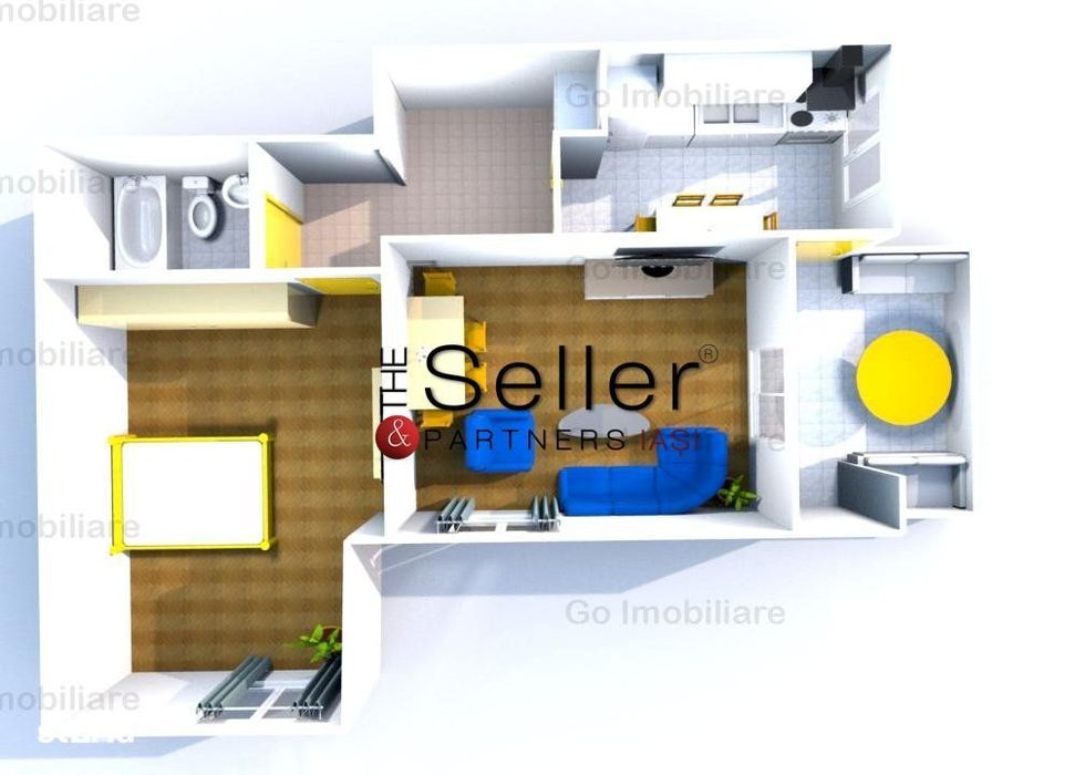 Apartament 2 camere în Copou (nu Sadoveanu)  bloc nou