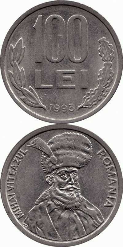 Moneda 100 lei 1993 -MIHAI VITEAZU