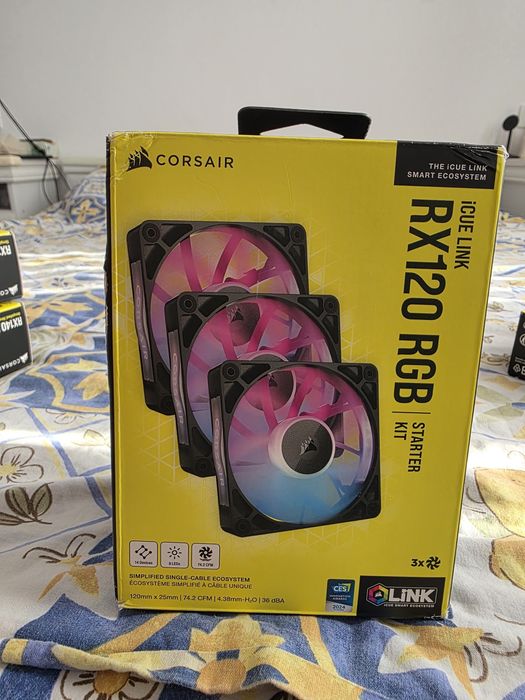 Ventilatoare CORSAIR iCUE LINK RX120 MAX RGB BLACK, triple pack