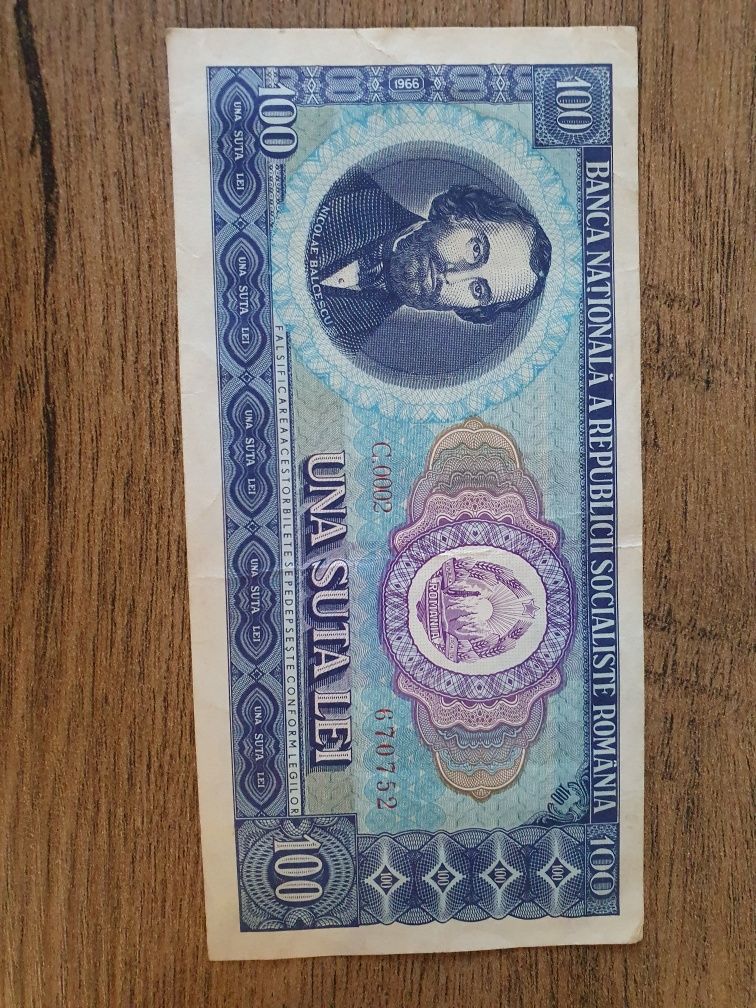 Vand Bancnota 100 lei, 1966