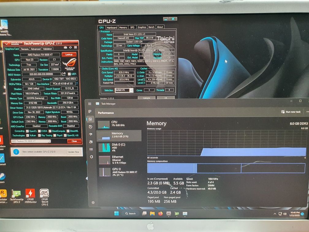 PC Gaming Intel Xeon E3-1231v3 Radeon RX6600 XT