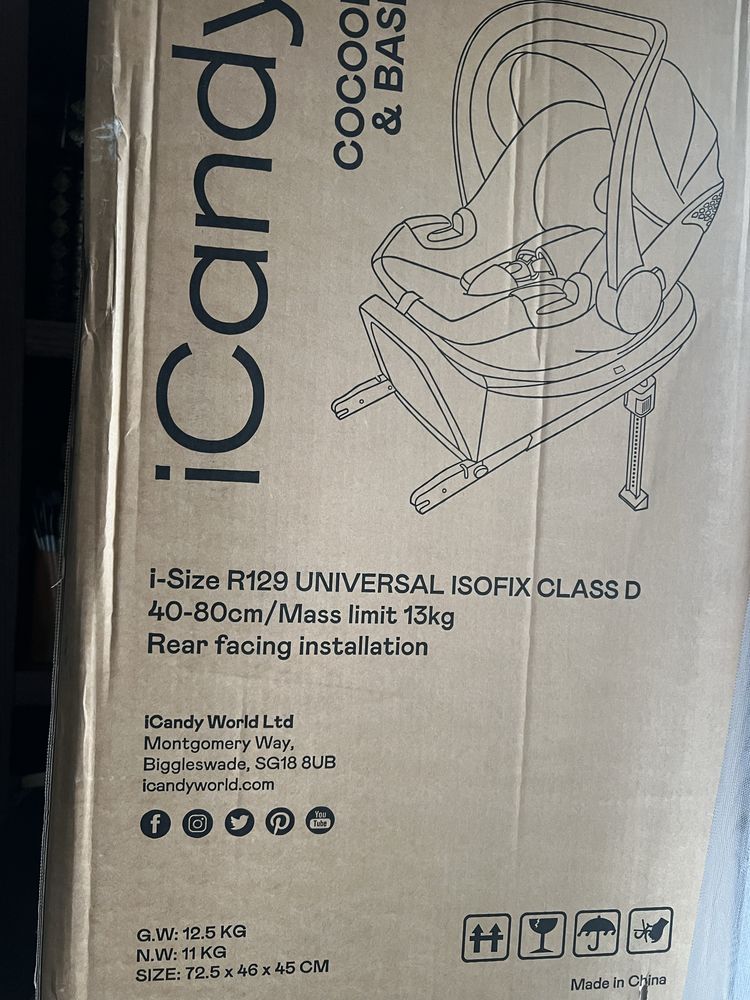 Бебешки стол + ISOFix база iCandy Cocoon цвят Latte.