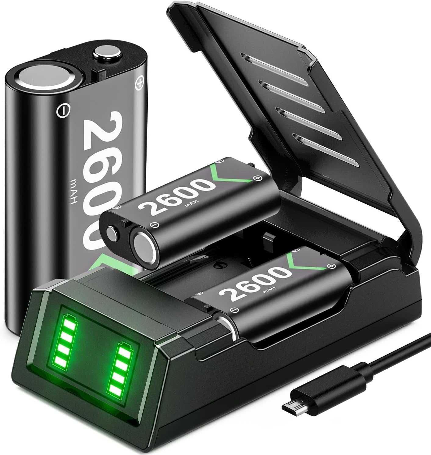 Зарядно устройство VOYEE за батерии Xbox,3x2600mAh акумулаторен пакет