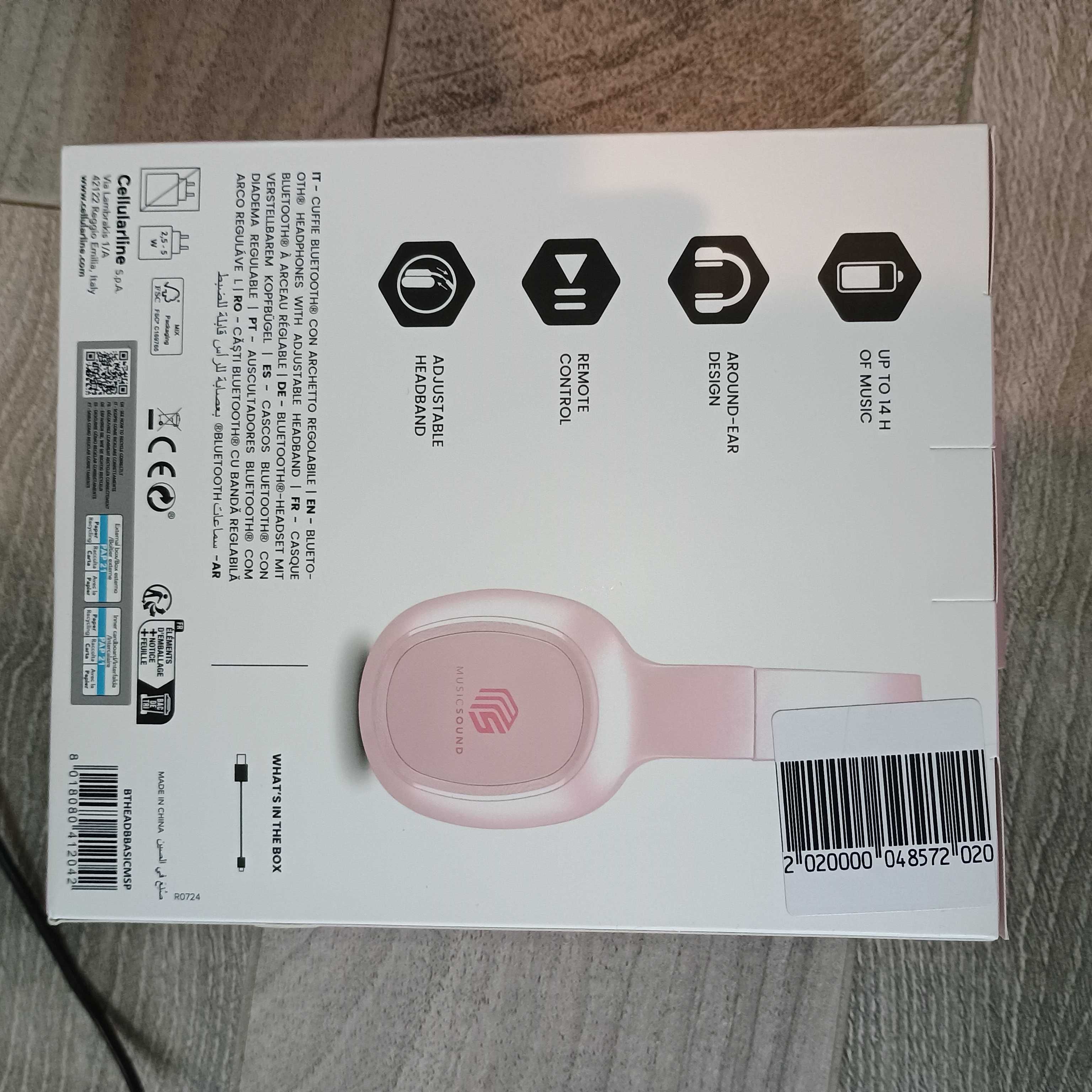 Нови Безжични слушалки Cellular Line Music Sound Basic, розов - i8065