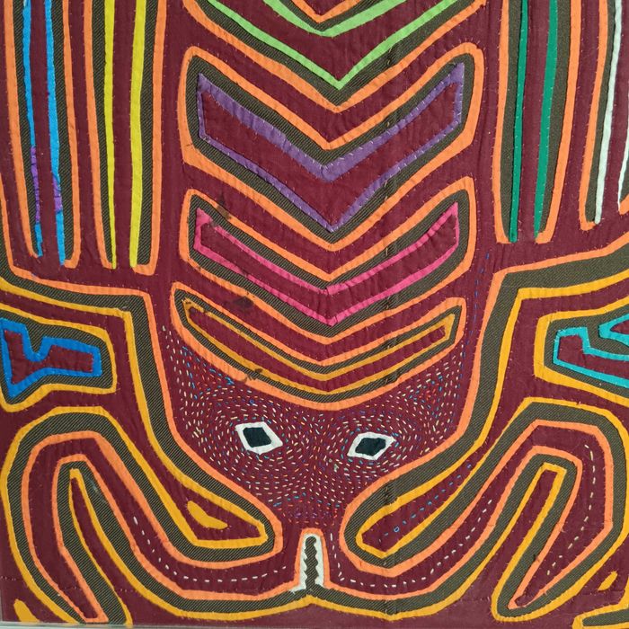 Tablou Art Deco polinezian, stil quilt, colectie, vintage