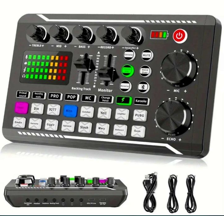 Placa sunet externa cu Bluetooth 5.0 și efecte de sunet , mixer dj