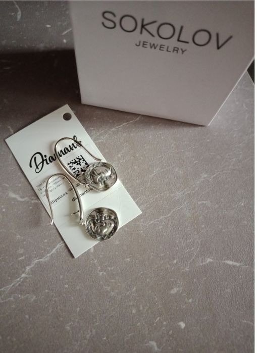 Серьги серебро Sokolov