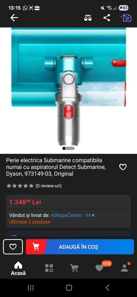 Vand capat original de curatare umeda Dyson Submarine V15s
