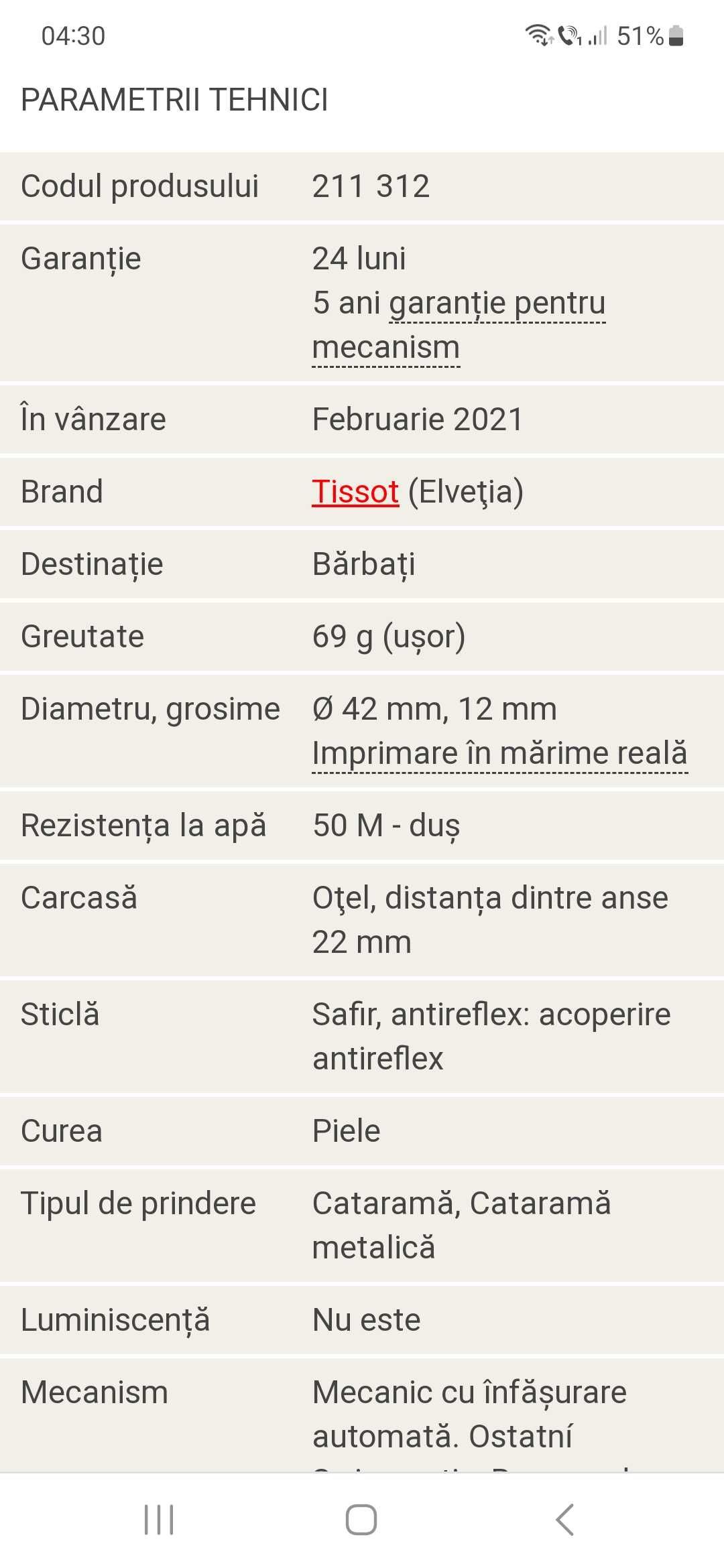 Ceas barbati Tissot