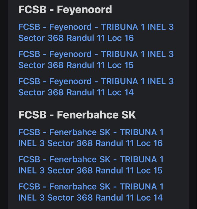 Bilete FCSB Feynord si Fenerbache