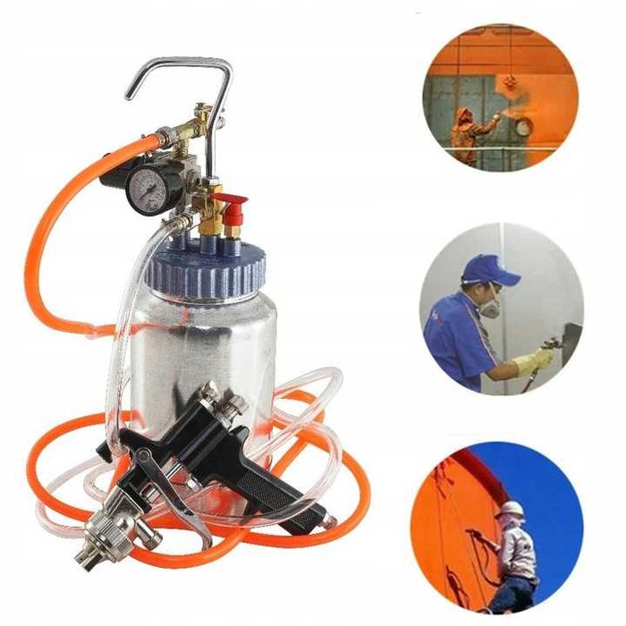 Pistol vopsit cu rezervor vas sub presiune 2L furtun 2m (V81340)