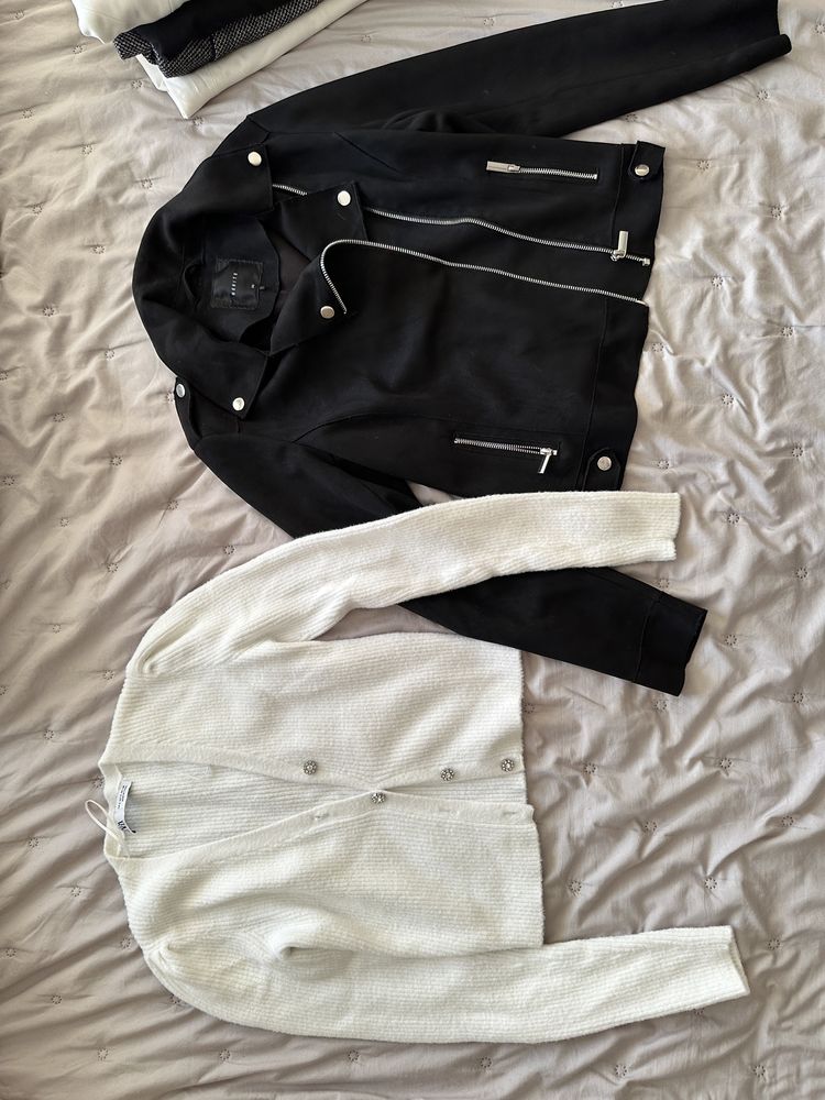 Тениска guess  , кожено яке , жилетка  zara  , guess яке , кожено яке
