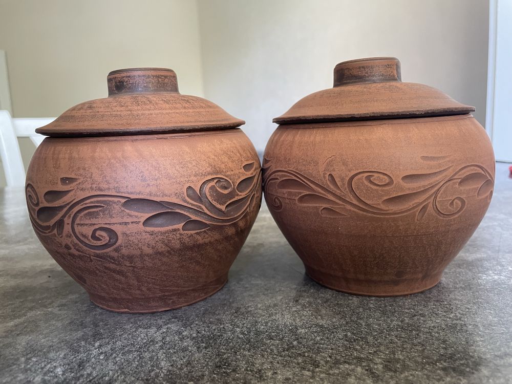 Горшки из красной глины, произведены в России (цена за 1 шт)