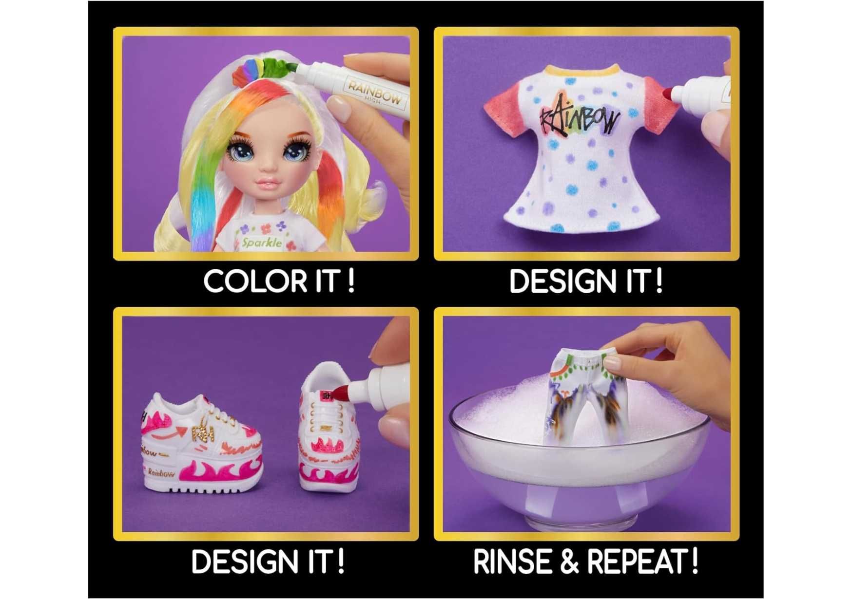 [из США] Rainbow High Fashion Doll: с моющимися радужными маркерами!