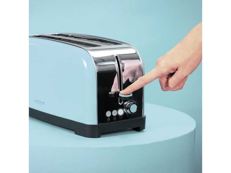 Тостер Cecotec Toastin Time 1500 – за Перфектно Препечени Филийки, Син