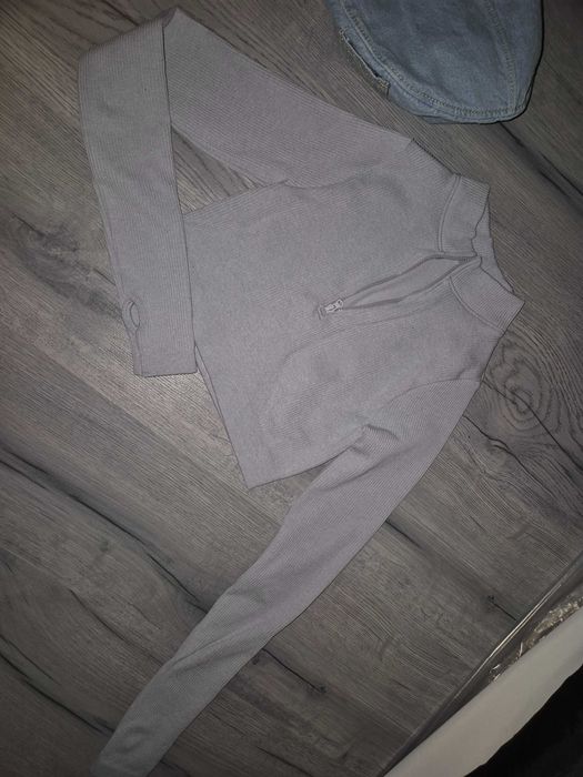 Bluza dama crop gri mov xs