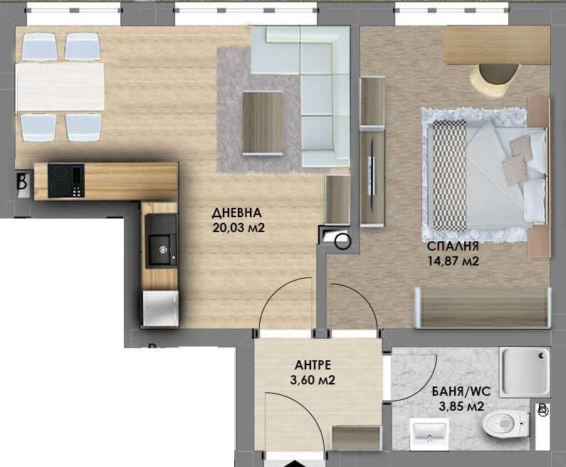 Продава се Двустаен апартамент в Пловдив, Христо Смирненски - 63 кв.м за 920 €/кв.м - Снимка #1