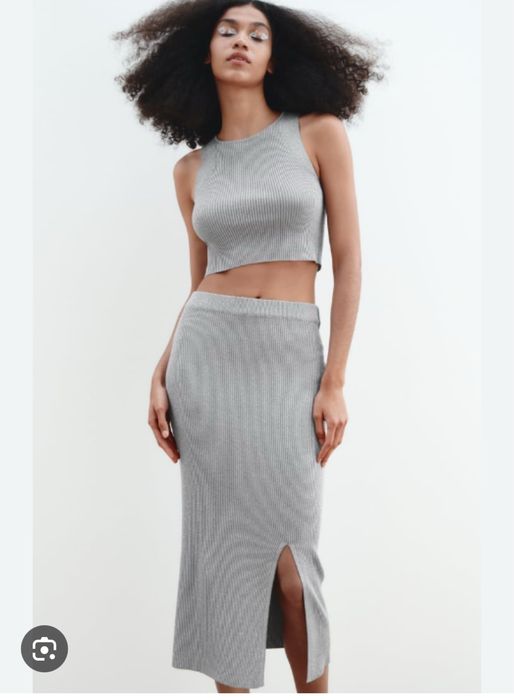 Zara дамски сет топ и пола S XS