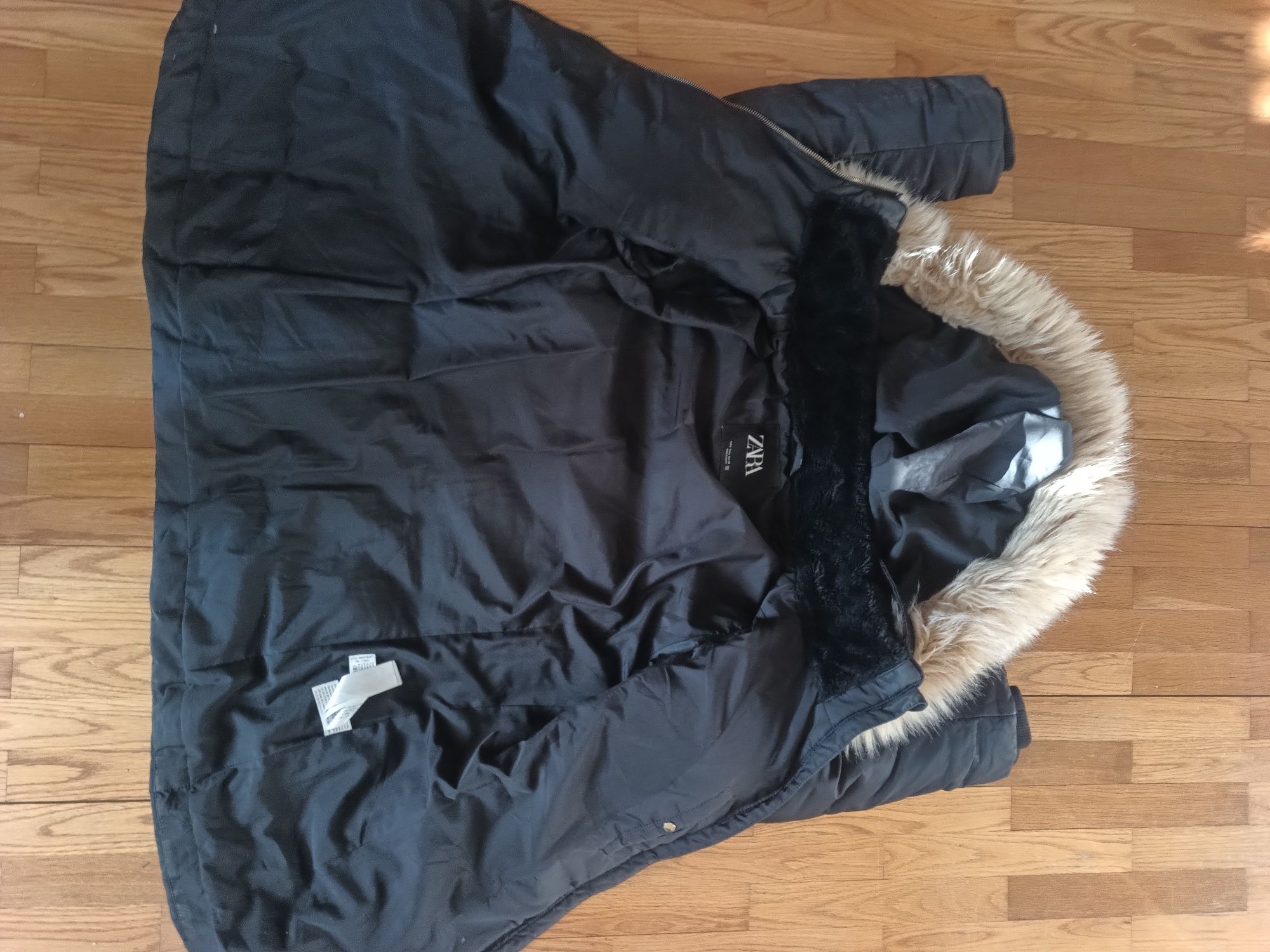 Яке, пух, черно, L, ZARA