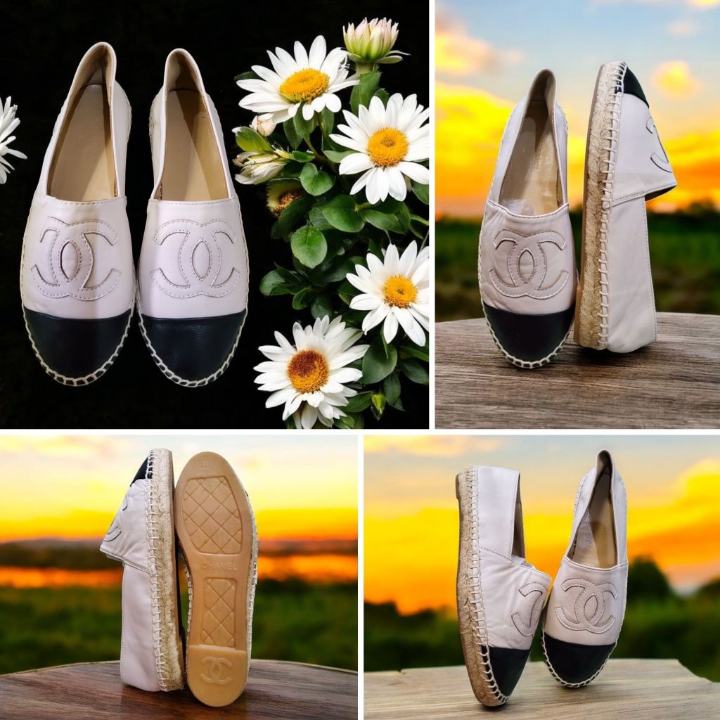 Эспадрильи Chanel из Испании (кожа ягненка,мокасины, туфли).
