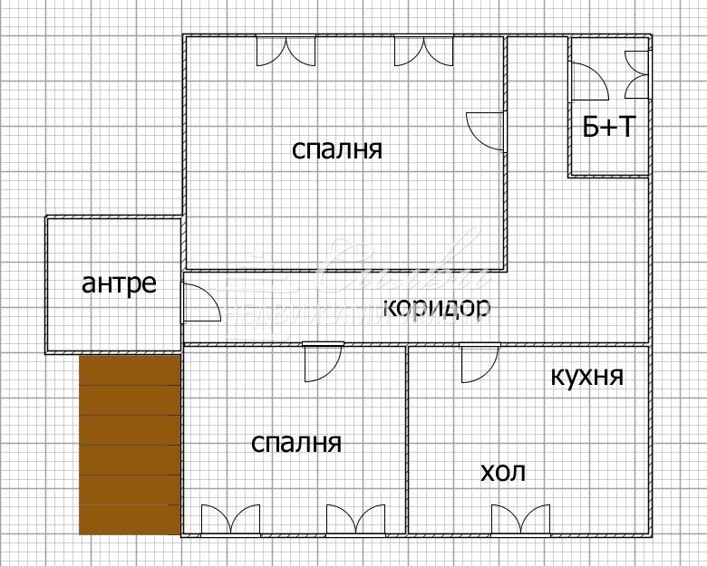 Етаж от ТУХЛЕНА къща на плоча - кв. Военно училище