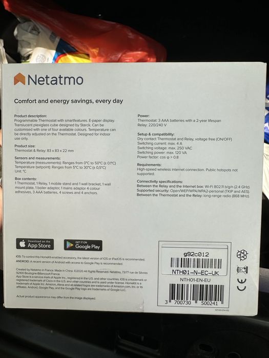 Vand Termostat Smart Netatmo