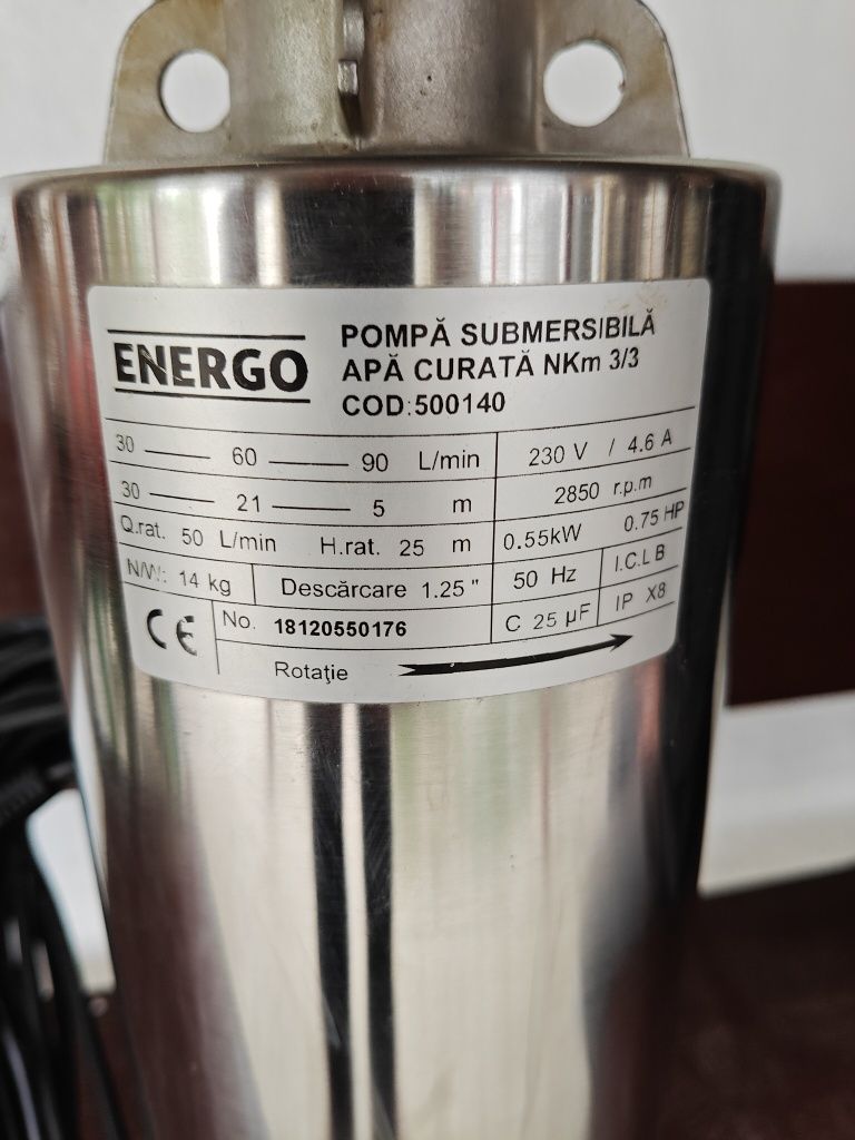 Pompa submersibila din inox