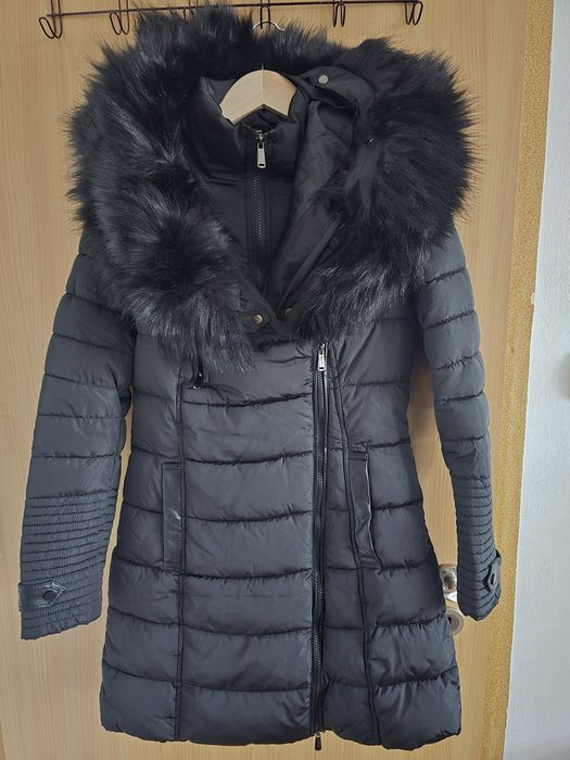 Ново черно дълго дамско яке