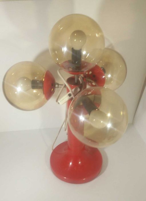 Ретро чеверна настолна лампа с 4 крушки VEB EGEM Halberstadt space age