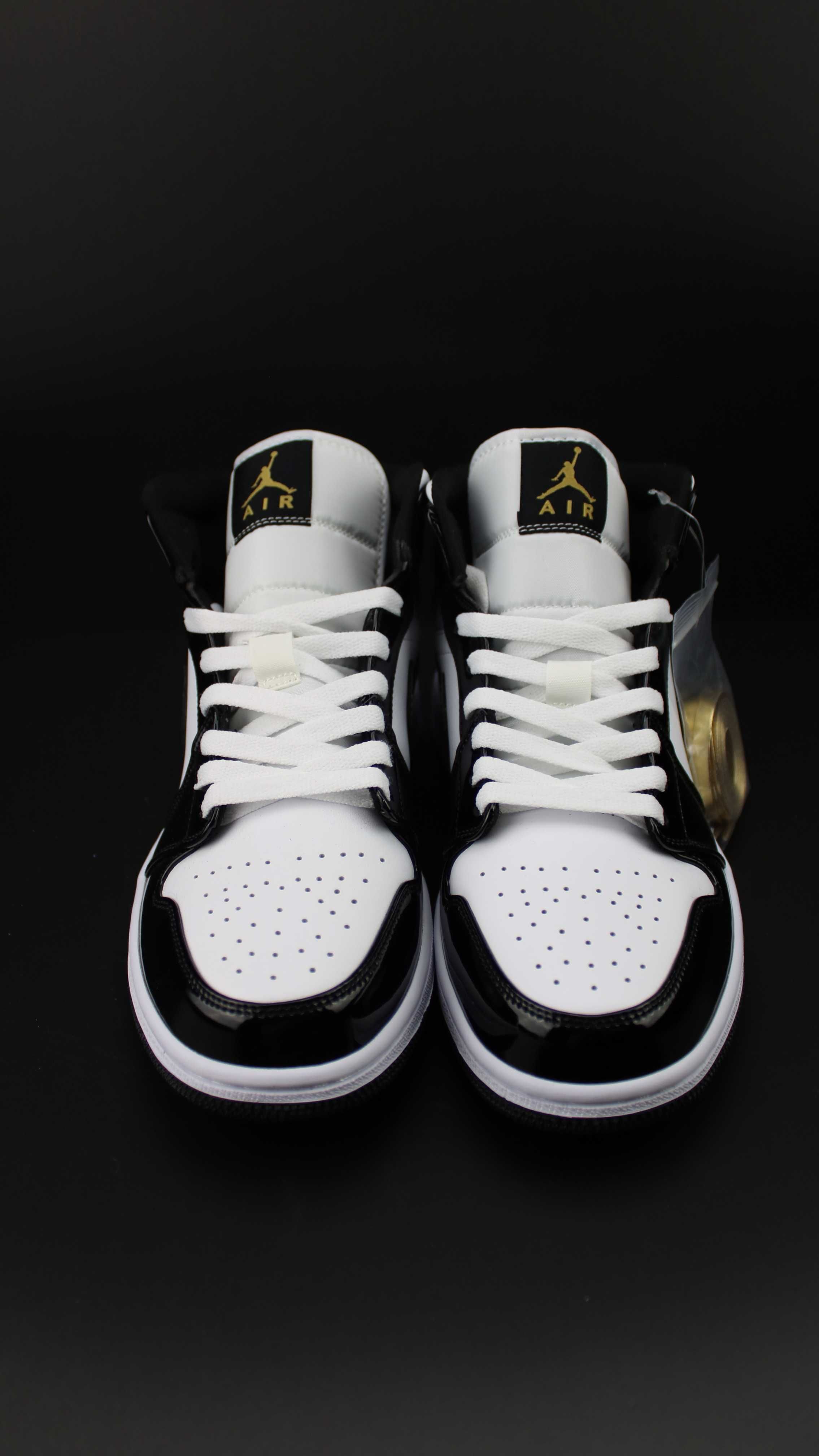 Air Jordan 1 Mid Patent Black White Gold (37,5-41)+ CADOU