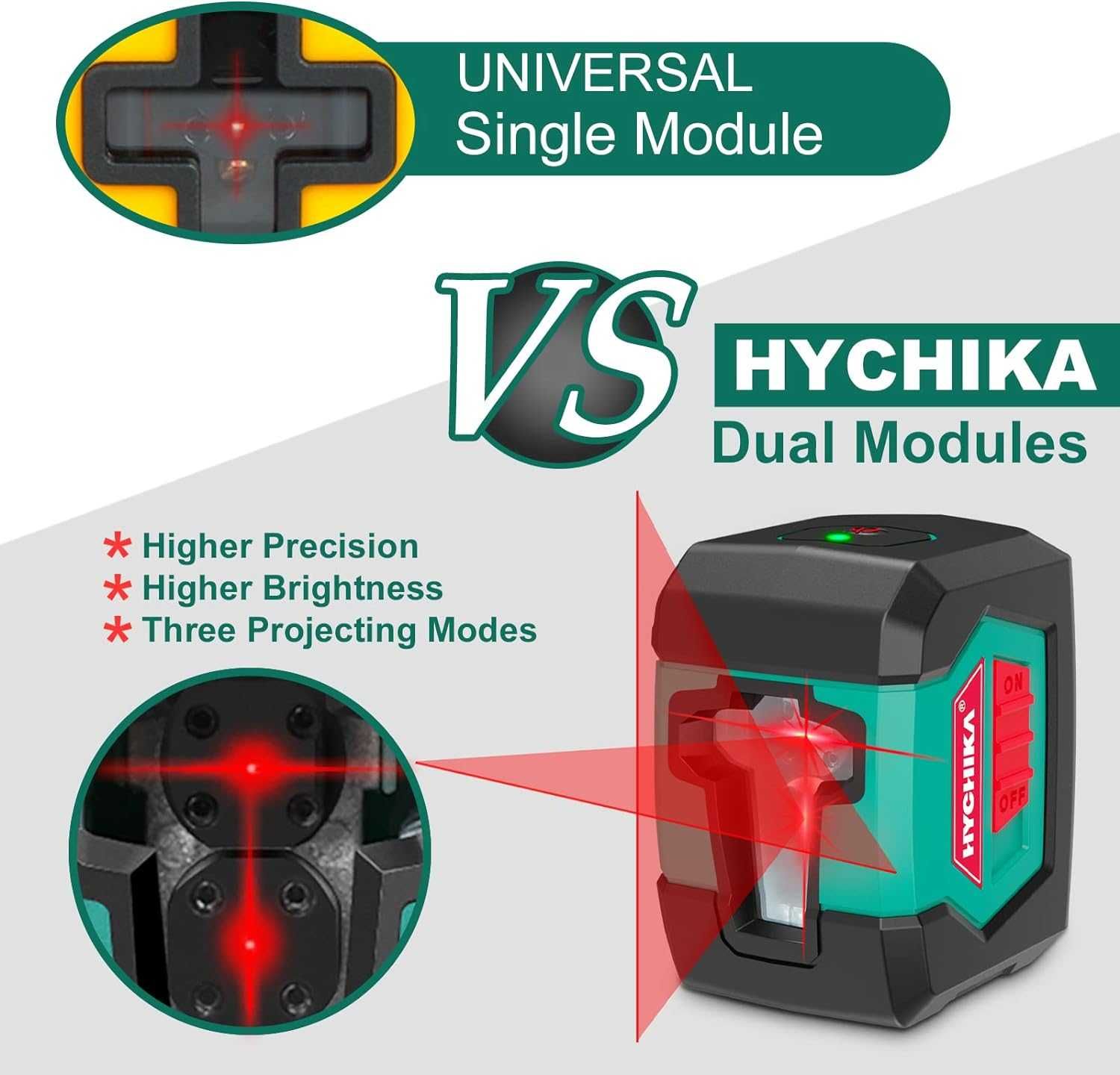 Nivela cu laser in cruce Hychika,functie autonivelare,15m,rotatie360 °