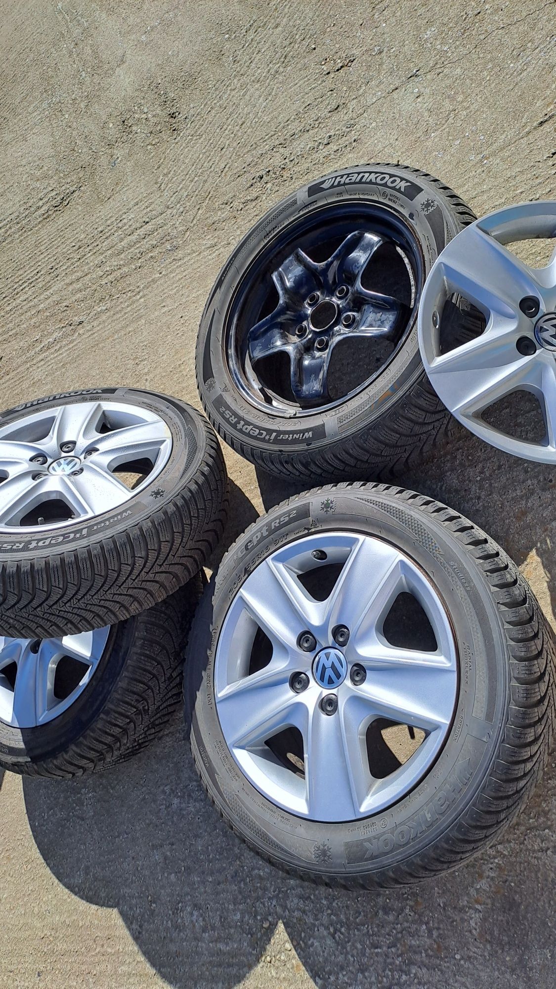 Set anvelope Hankook + jante r16 VW