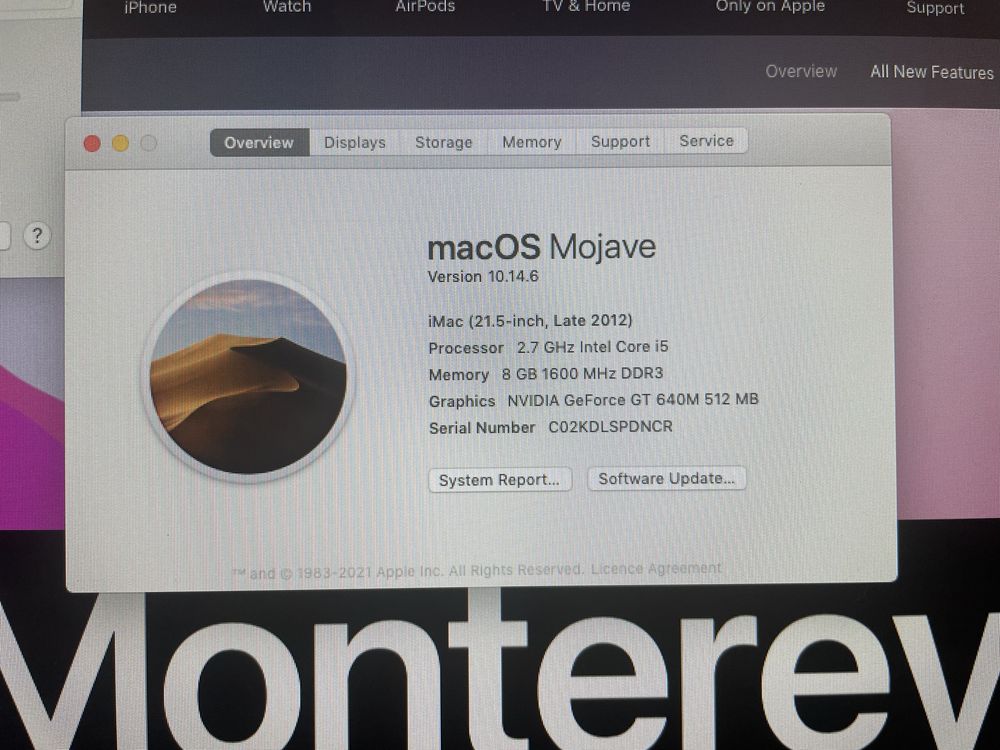 imac 21.5 late 2012