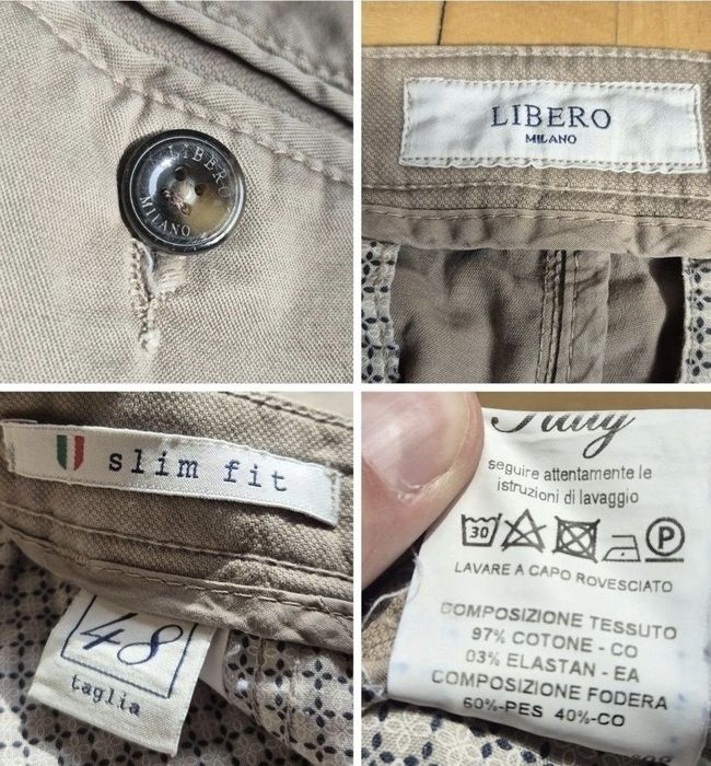 Pantaloni chino bărbați, Libero Milano, Italia, Slim Fit, 48 S / M