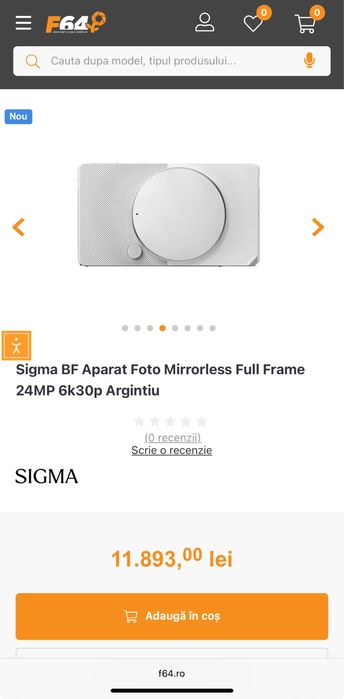 Sigma BF Aparat Foto Mirrorless Full Frame 24MP 6k30p Argintiu NOU!