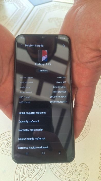 Galaxy A13 xotirasi 128