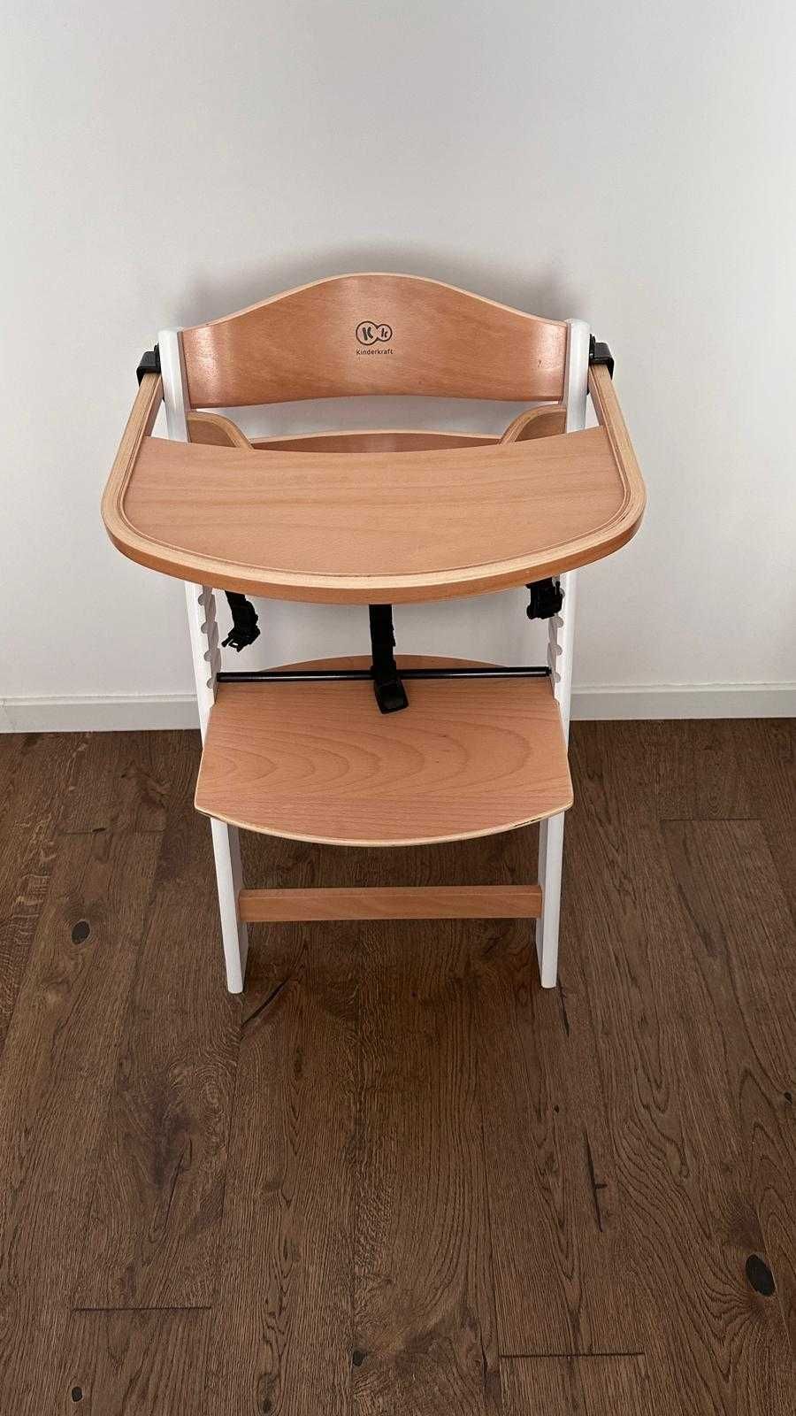 Scaun de luat masa pentru copii ENOCK cu perne gri/alb KINDERKRAFT