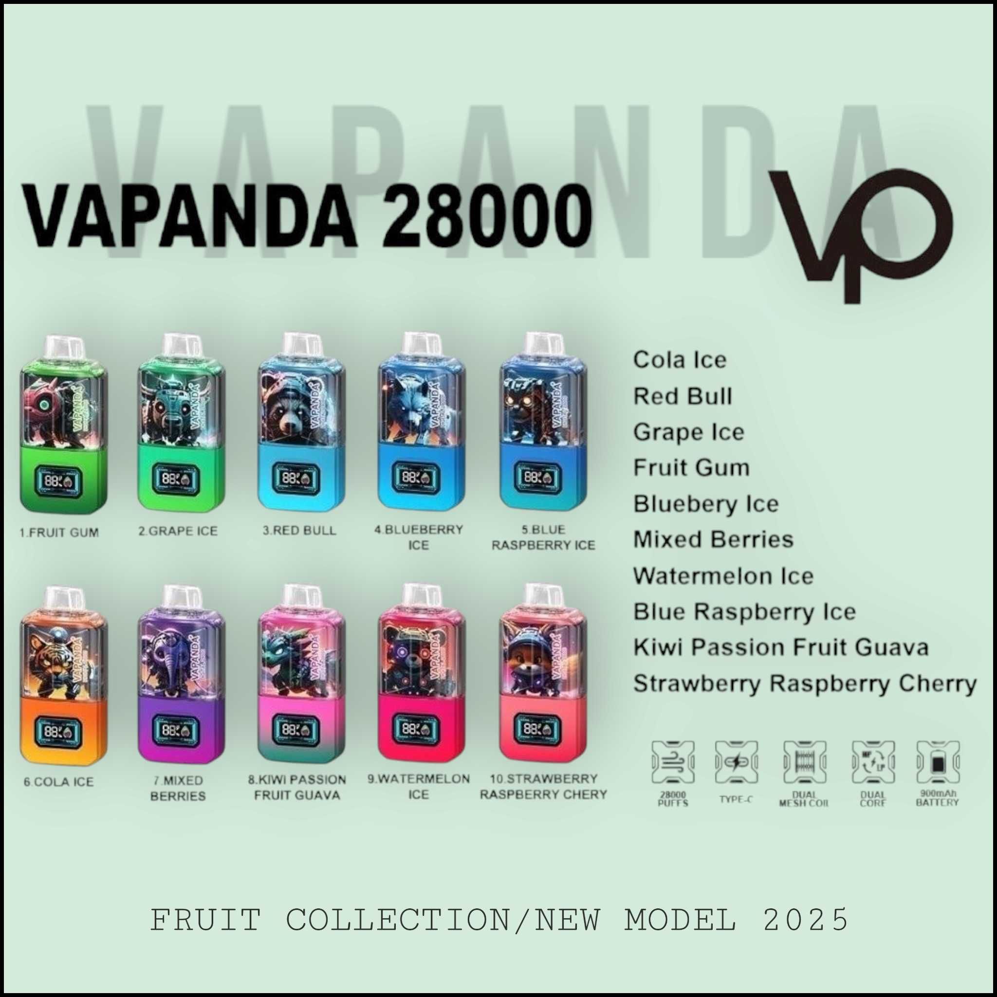 Vape VAPANDA 28000 pufuri - USB C