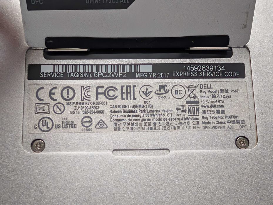 Dell XPS 15 9560, 4K Touch - SSD 512 GB, 32GB RAM, i7, Nvidia GTX 1050