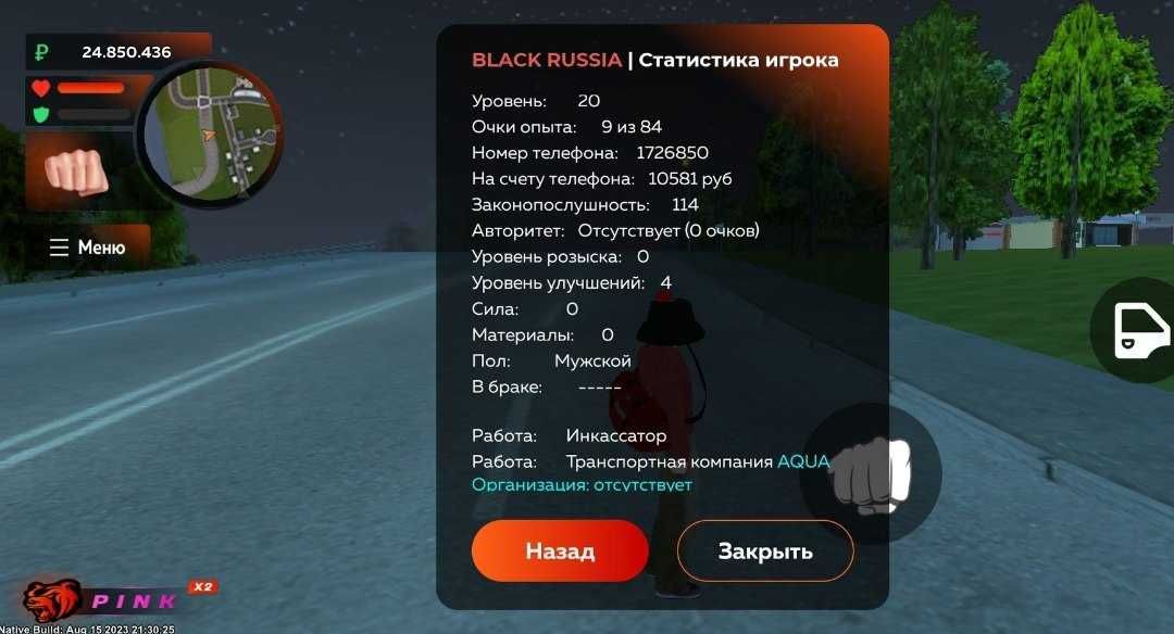 Аккаунт Black Russia [20 lvl , 24kk]