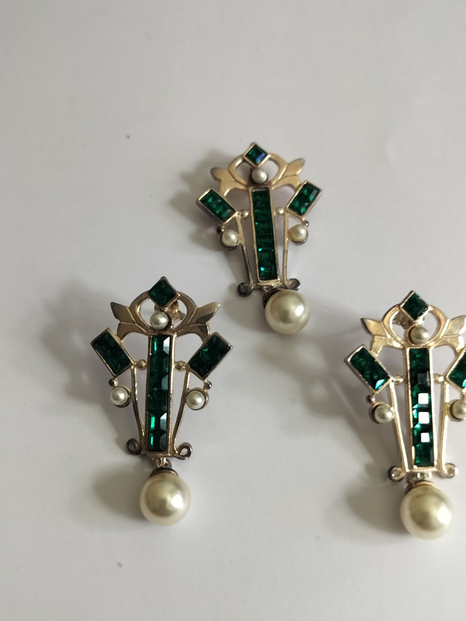 Set argint 295 art deco, cercei si pandant