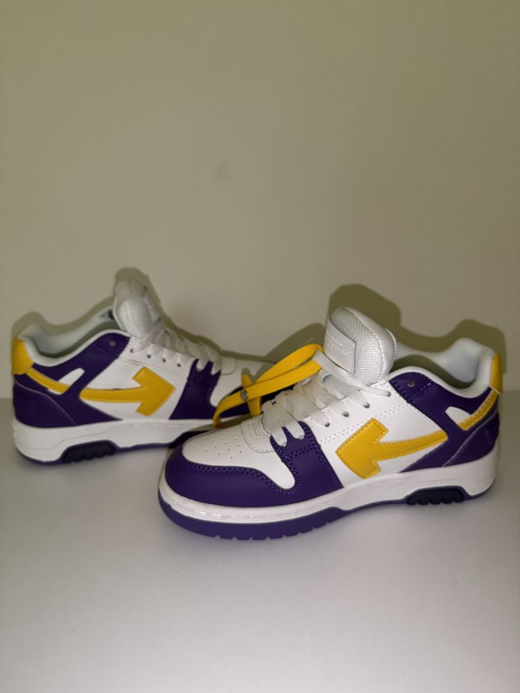 Adidasi Off-White Out Of Office Lace-Up Sneakers, white yellow purpule